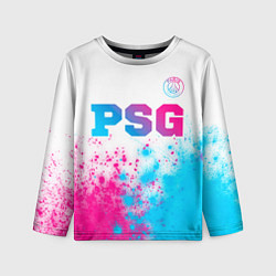 Лонгслив детский PSG neon gradient style посередине, цвет: 3D-принт