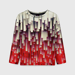 Детский лонгслив Блоки-сталактиты с красной подсветкой