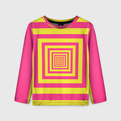 Детский лонгслив Желтые квадраты трансформация