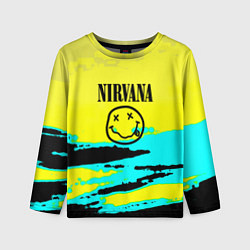 Лонгслив детский Nirvana краски кислотные, цвет: 3D-принт