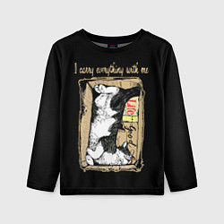 Лонгслив детский Всё своё ношу с собой, цвет: 3D-принт