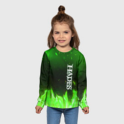 Лонгслив детский Logo Hades green hell fire, цвет: 3D-принт — фото 2