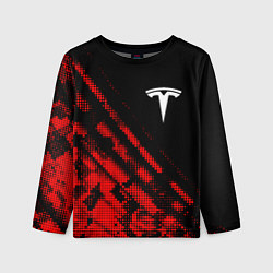 Лонгслив детский Tesla sport grunge, цвет: 3D-принт