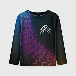 Лонгслив детский Citroen neon hexagon, цвет: 3D-принт