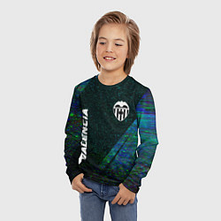 Лонгслив детский Valencia glitch blue, цвет: 3D-принт — фото 2