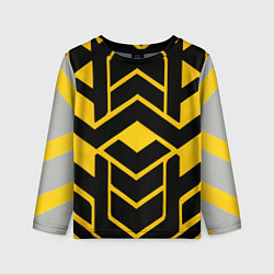 Детский лонгслив Жёлтые полосы на чёрном фоне