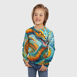 Лонгслив детский Большая мифологическая змея, цвет: 3D-принт — фото 2