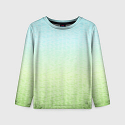 Детский лонгслив Tie-dye color gradient: blue-green