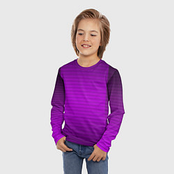 Лонгслив детский Фиолетовый градиентный полосатый комбинированный у, цвет: 3D-принт — фото 2