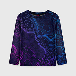 Лонгслив детский Абстрактная топографическая карта, цвет: 3D-принт
