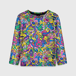 Детский лонгслив Рожицы разноцветные