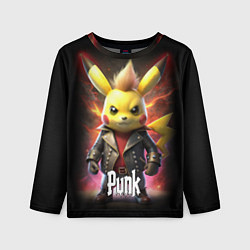 Детский лонгслив Пикачу желтый панк