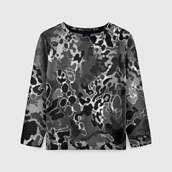 Детский лонгслив Чёрно-серый абстракция
