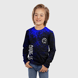 Лонгслив детский Among us краски синий, цвет: 3D-принт — фото 2