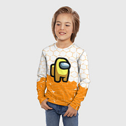 Лонгслив детский Амонг ас оранжевый, цвет: 3D-принт — фото 2