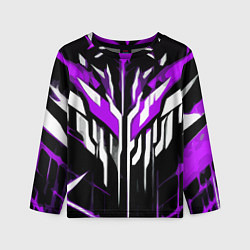 Лонгслив детский Purple and white abstraction on a black background, цвет: 3D-принт