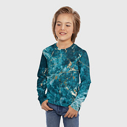 Лонгслив детский Мраморная текстура с золотом, цвет: 3D-принт — фото 2