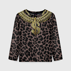 Лонгслив детский Костюм богача с золотой цепью, цвет: 3D-принт