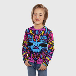 Лонгслив детский Skull tatoo steel, цвет: 3D-принт — фото 2