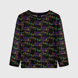 Детский лонгслив Logo - Schoolboy Runaway pattern