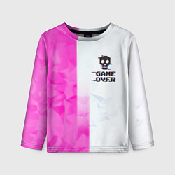 Детский лонгслив Game over pink abstraction