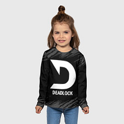 Лонгслив детский Deadlock glitch на темном фоне, цвет: 3D-принт — фото 2