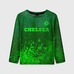 Лонгслив детский Chelsea - green gradient посередине, цвет: 3D-принт