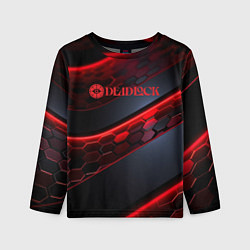 Лонгслив детский Deadlock logo красные соты и неон, цвет: 3D-принт