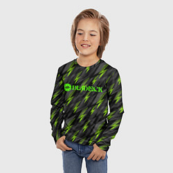 Лонгслив детский Deadlock зеленые молнии, цвет: 3D-принт — фото 2