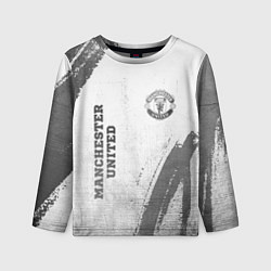 Детский лонгслив Manchester United - white gradient вертикально