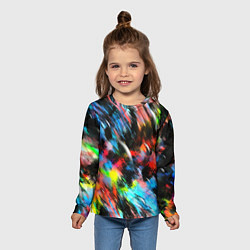 Лонгслив детский Цветные краски абстракция, цвет: 3D-принт — фото 2