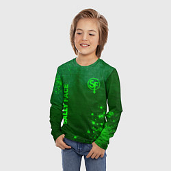 Лонгслив детский Sally Face - green gradient вертикально, цвет: 3D-принт — фото 2