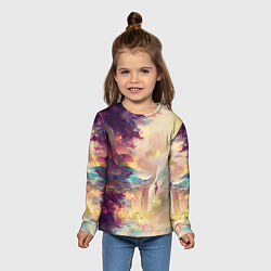Лонгслив детский Слияние цветов, цвет: 3D-принт — фото 2