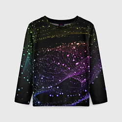 Детский лонгслив Неоновые светящиеся линии и точки
