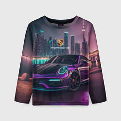 Детский лонгслив Porshe night city