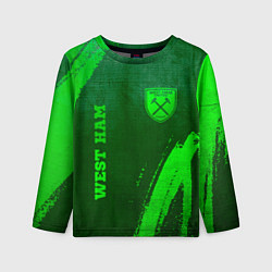 Детский лонгслив West Ham - green gradient вертикально