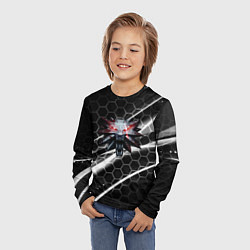 Лонгслив детский Ведьмак соты лого, цвет: 3D-принт — фото 2