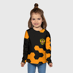 Лонгслив детский Герф РФ соты броня, цвет: 3D-принт — фото 2