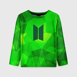 Лонгслив детский BTS green poly, цвет: 3D-принт