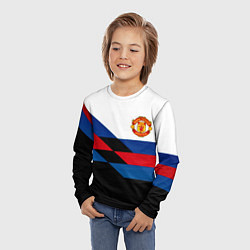 Лонгслив детский Манчестер Юнайтед спорт текстура, цвет: 3D-принт — фото 2