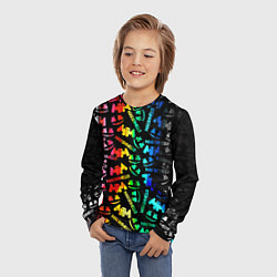 Лонгслив детский Marshmello neon color, цвет: 3D-принт — фото 2