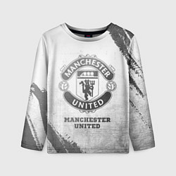 Лонгслив детский Manchester United - white gradient, цвет: 3D-принт