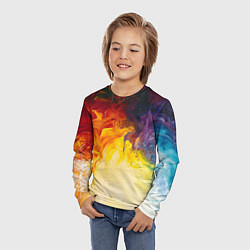 Лонгслив детский Подтеки масляных красок, цвет: 3D-принт — фото 2