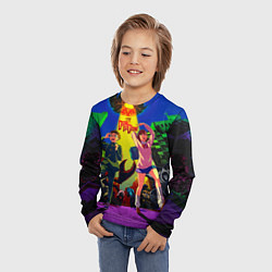 Лонгслив детский Dandadan: Момо и Кэн, цвет: 3D-принт — фото 2