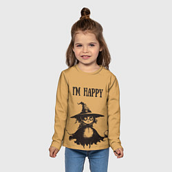 Лонгслив детский Хэллоуин ведьма im happy, цвет: 3D-принт — фото 2