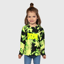Лонгслив детский Doom тропический стиль кислота, цвет: 3D-принт — фото 2