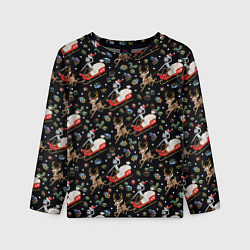 Детский лонгслив Рик и Морти сани с оленем - Christmas