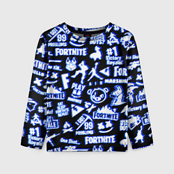 Лонгслив детский Fortnite neon game steel, цвет: 3D-принт
