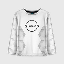 Лонгслив детский Nissan white poly, цвет: 3D-принт