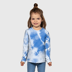 Лонгслив детский Синий тай дай, цвет: 3D-принт — фото 2